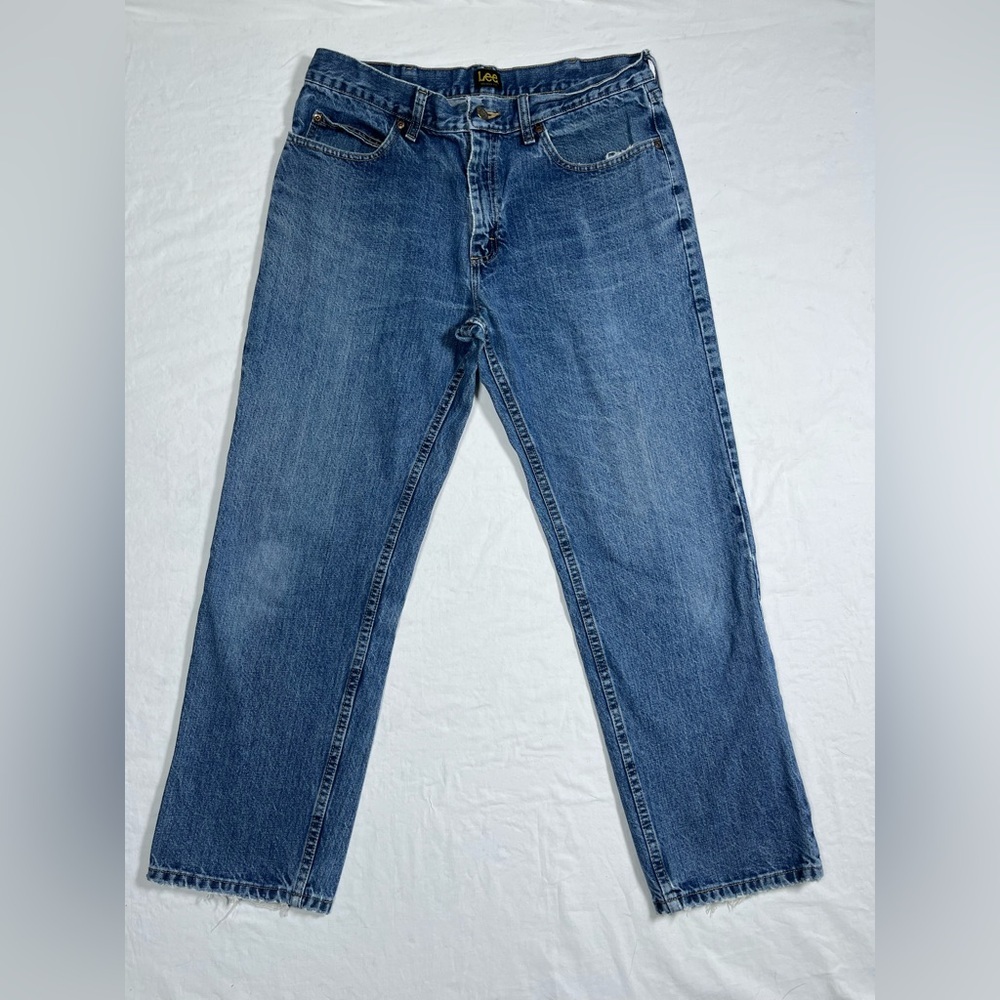 Lee Relaxed Fit Straight Leg Men’s Classic Blue Denim Jeans 34X29